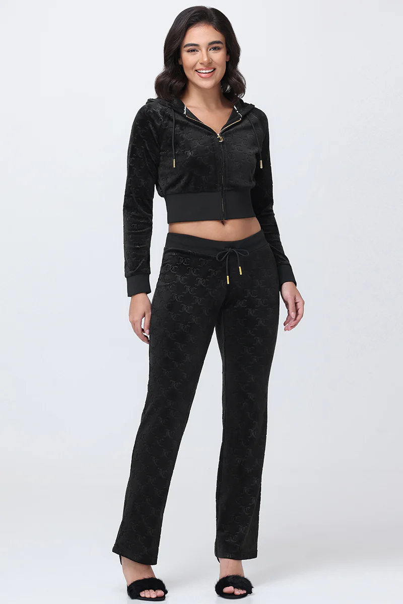 Embossed Velour Track Pants - Image 5