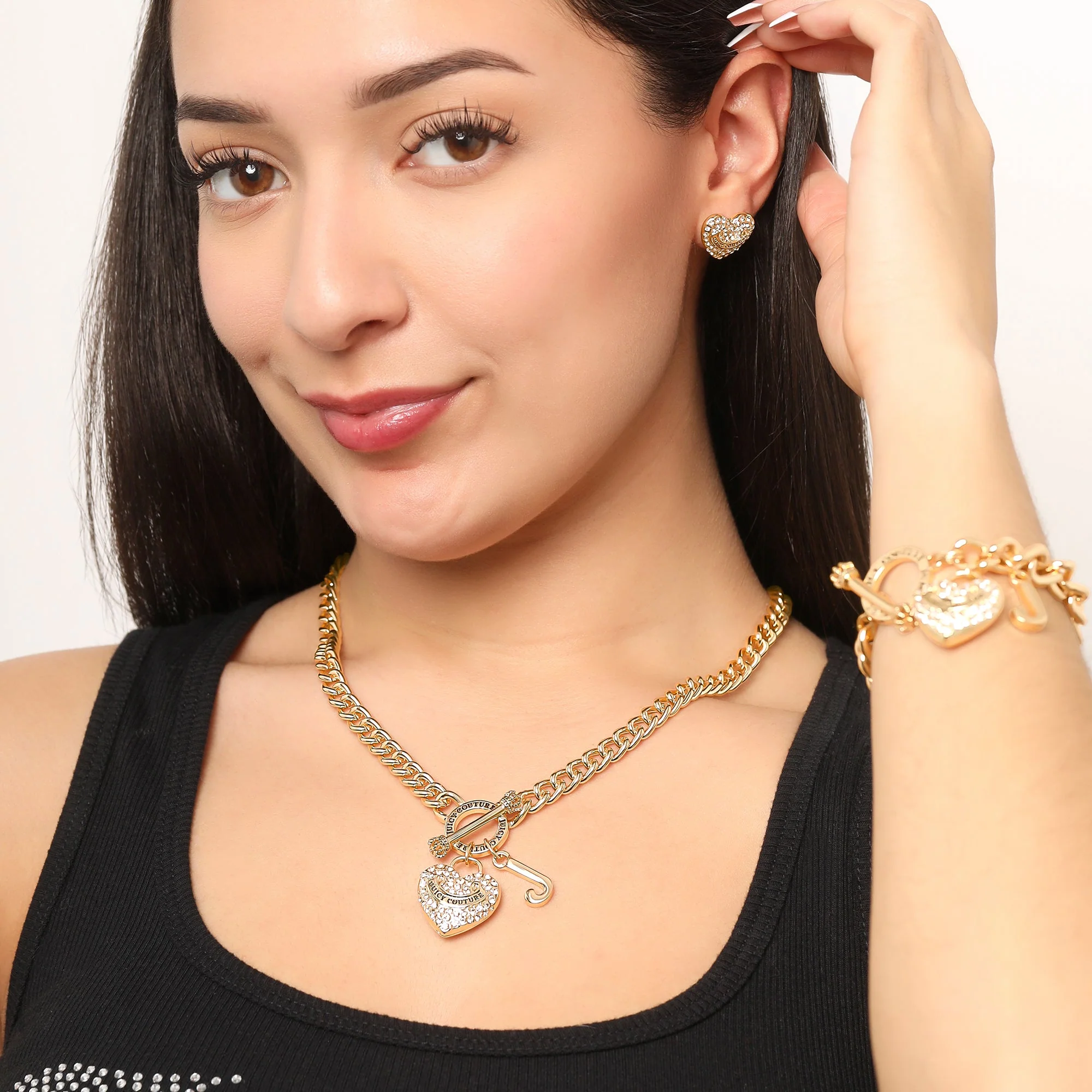 Heart and Juicy Toggle Charm Necklace - Image 3