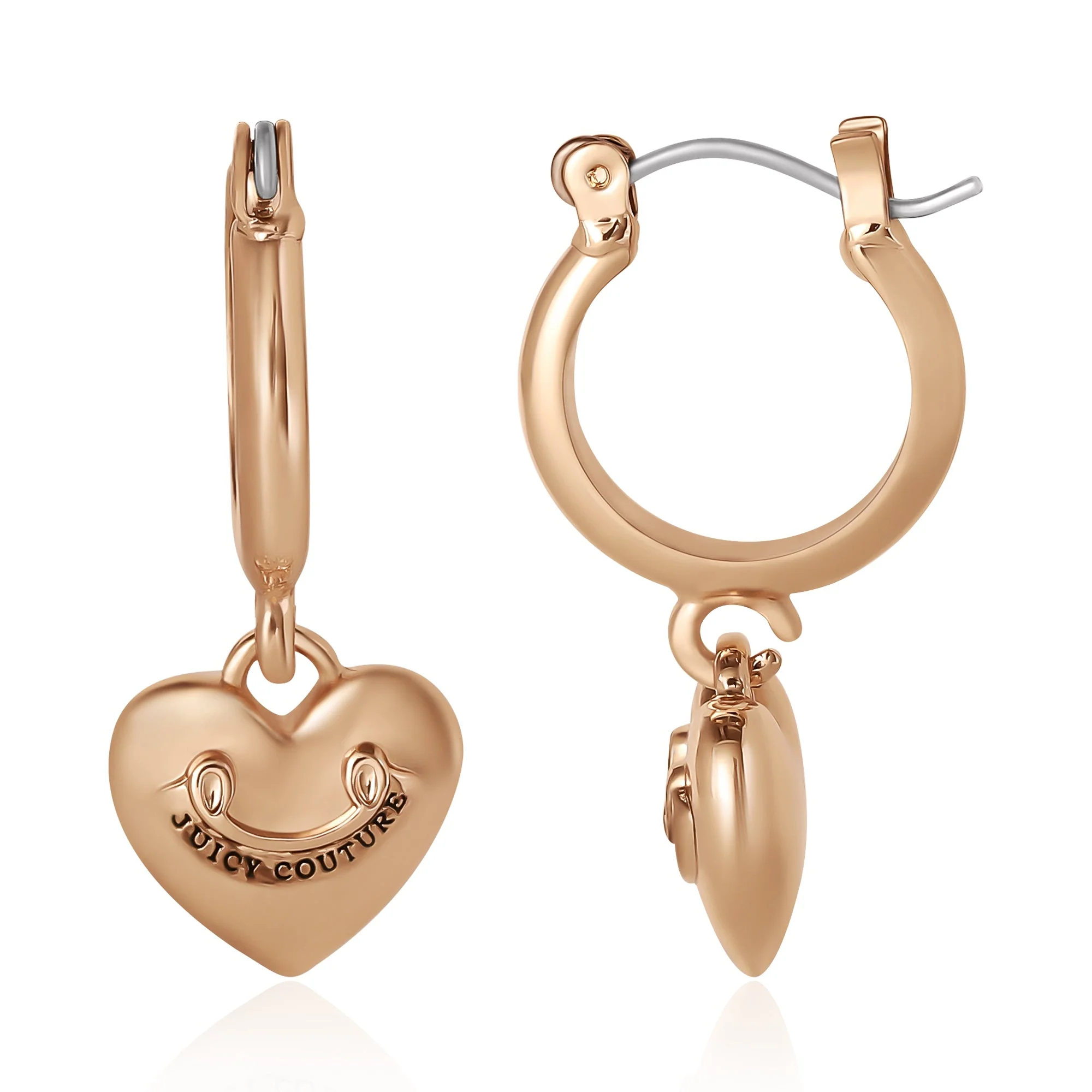 Heart Charm Hoop Earrings - Image 3