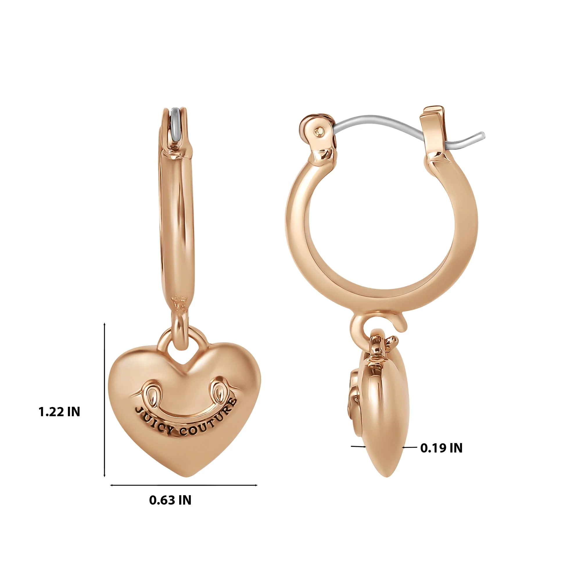 Heart Charm Hoop Earrings - Image 4