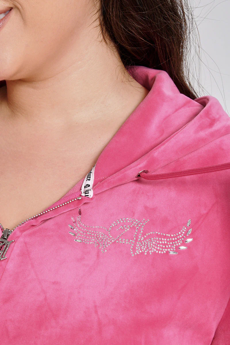 Plus-Size Angel Couture Big Bling Velour Hoodie - Image 3