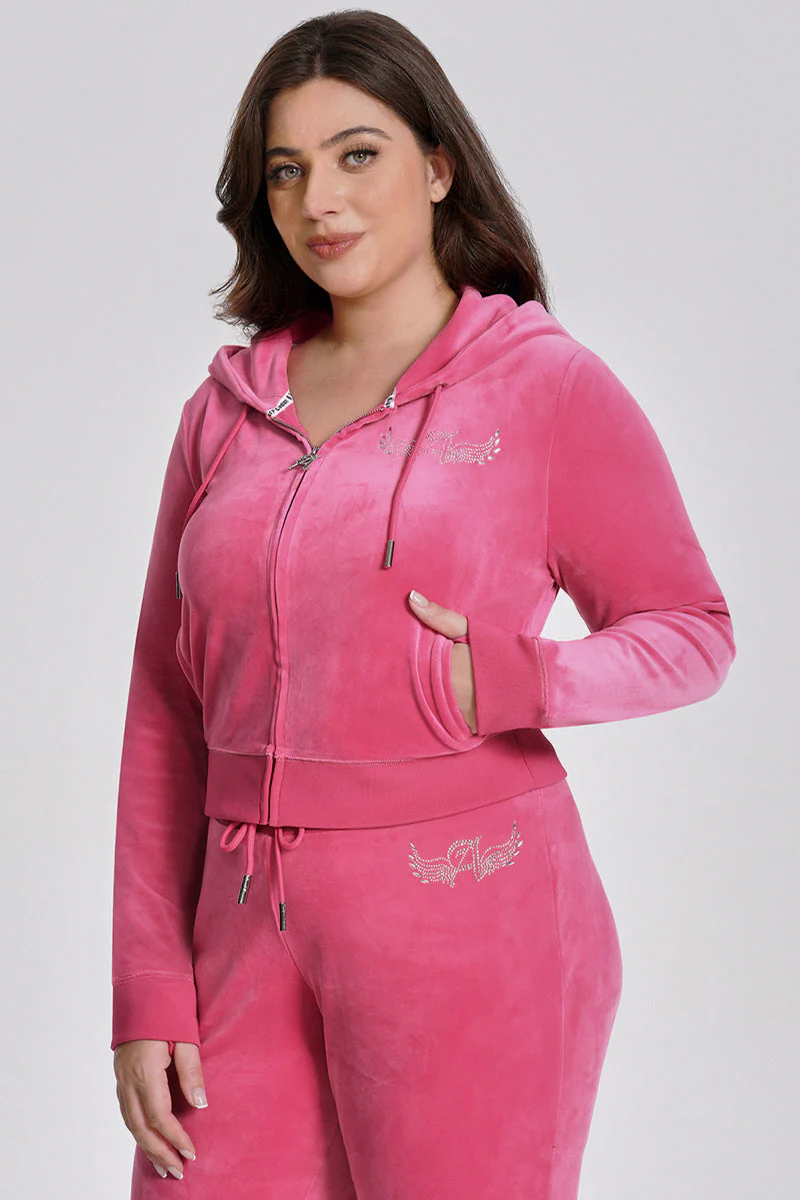Plus-Size Angel Couture Big Bling Velour Hoodie - Image 5