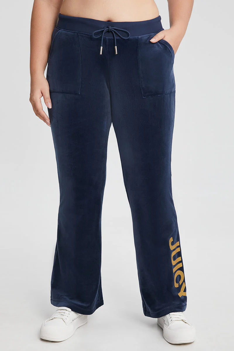 Plus-Size 30th Birthday Snap Pocket Velour Pants - Image 4