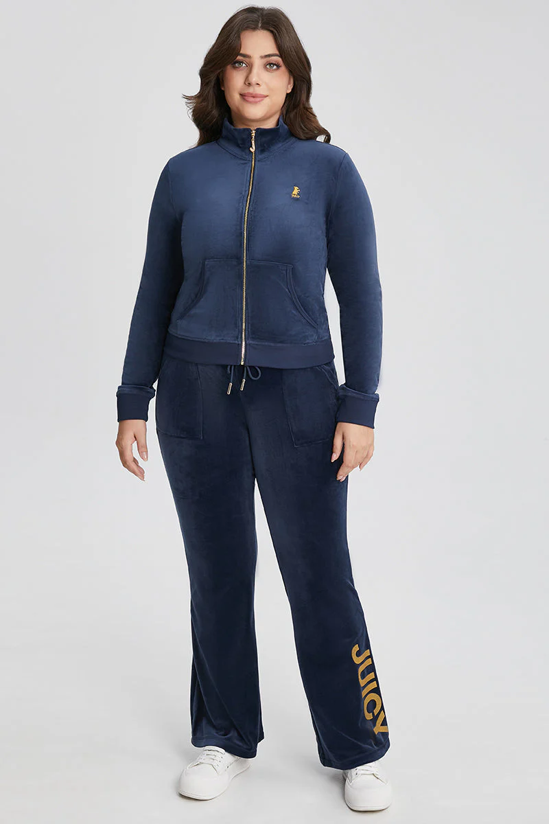 Plus-Size 30th Birthday Snap Pocket Velour Pants - Image 5