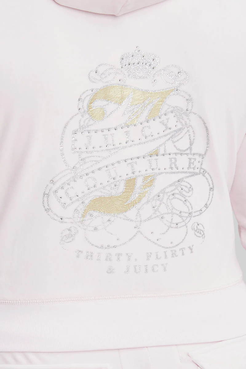 Plus-Size Thirty Flirty and Juicy Velour Hoodie - Image 3