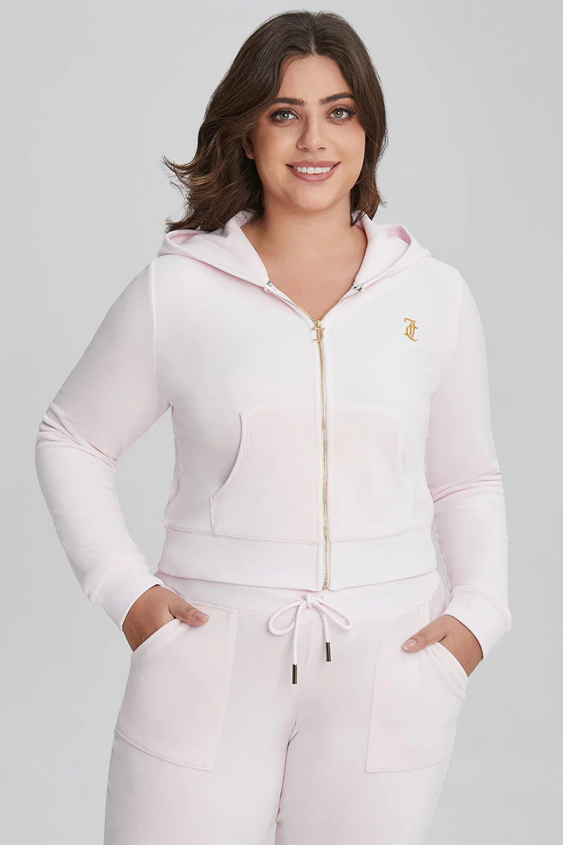 Plus-Size Thirty Flirty and Juicy Velour Hoodie - Image 5