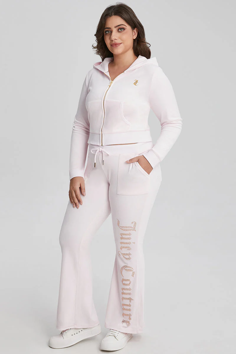 Plus-Size Thirty Flirty and Juicy Velour Hoodie - Image 6
