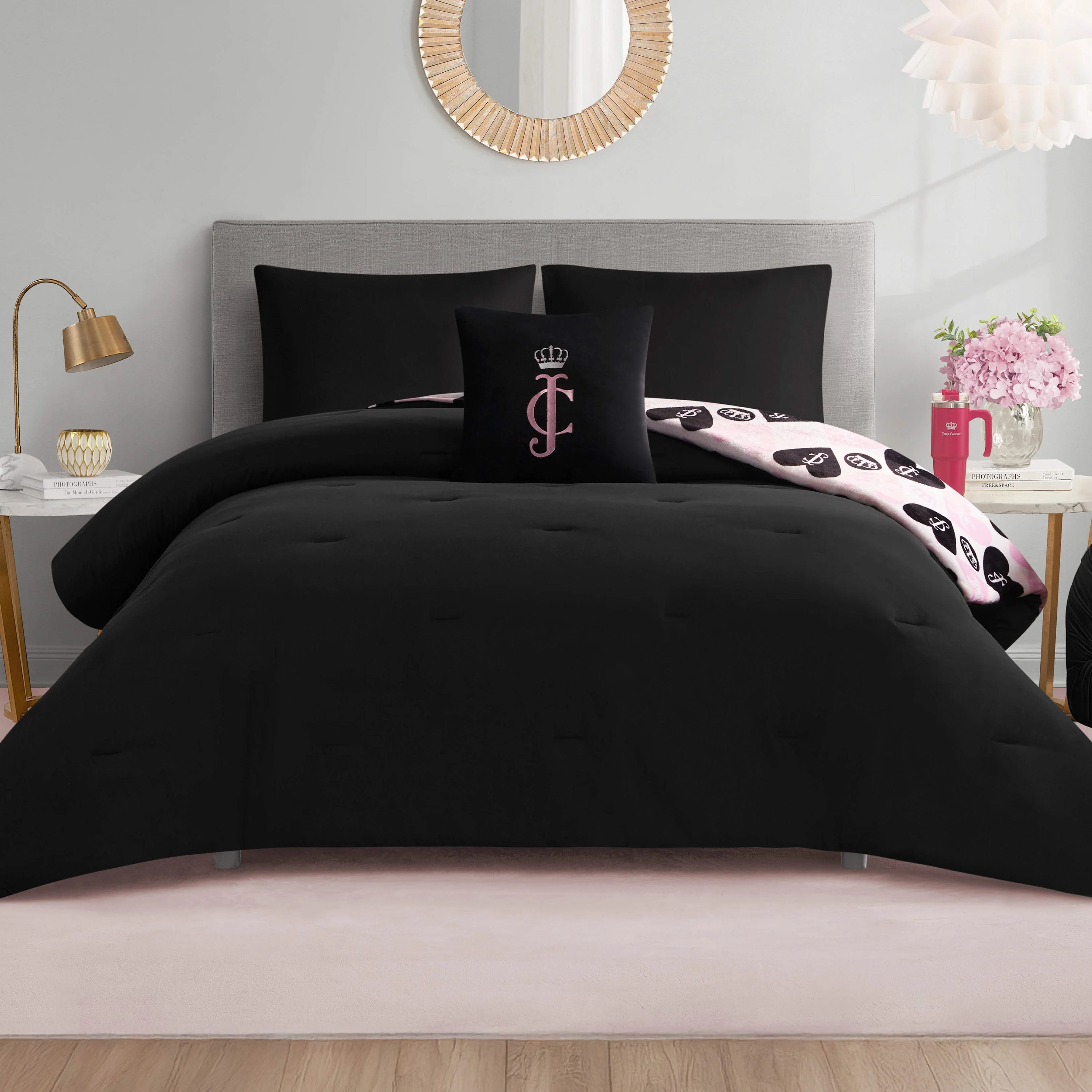 Plush Queen Heart Logo Reversible Comforter Set - Image 4