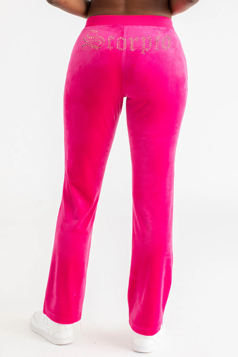 Scorpio Customizable Big Bling Velour Track Pants - Image 3