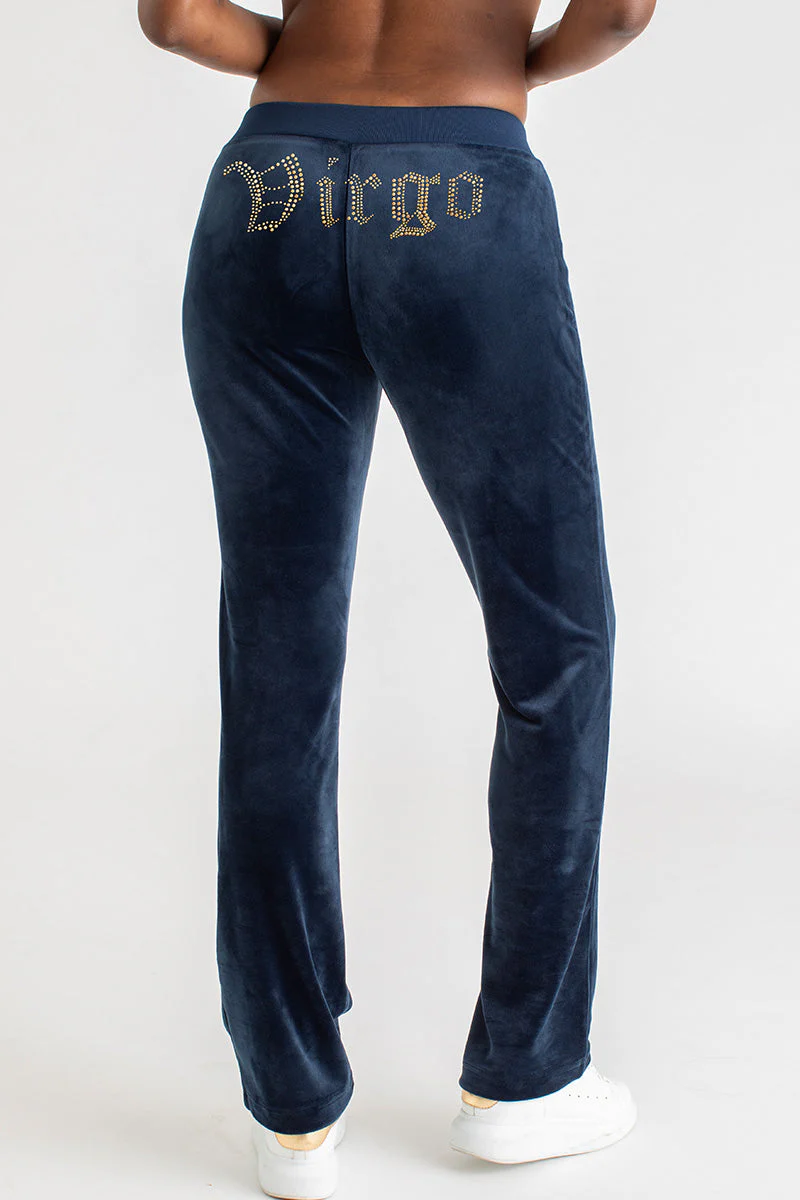 Virgo Customizable Big Bling Velour Track Pants - Image 3