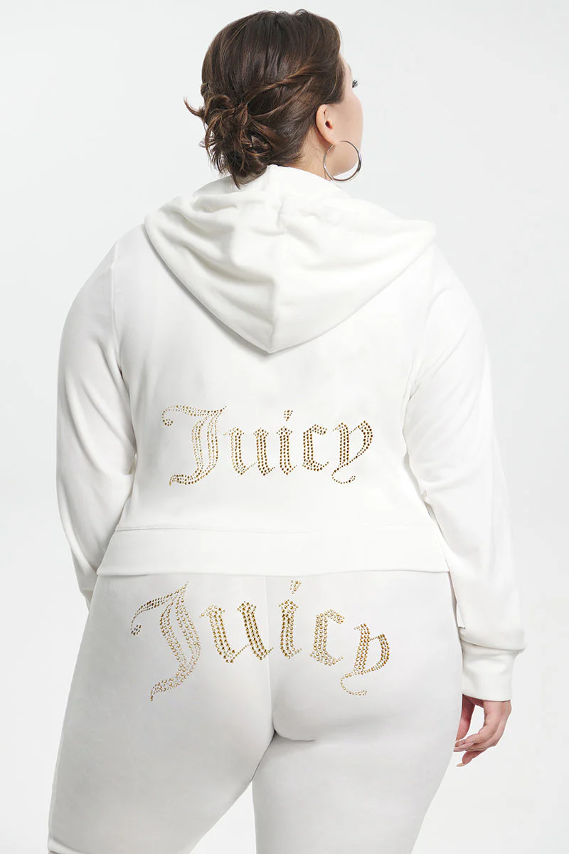 Plus-Size Technicolor Customizable Big Bling Velour Hoodie - Image 3