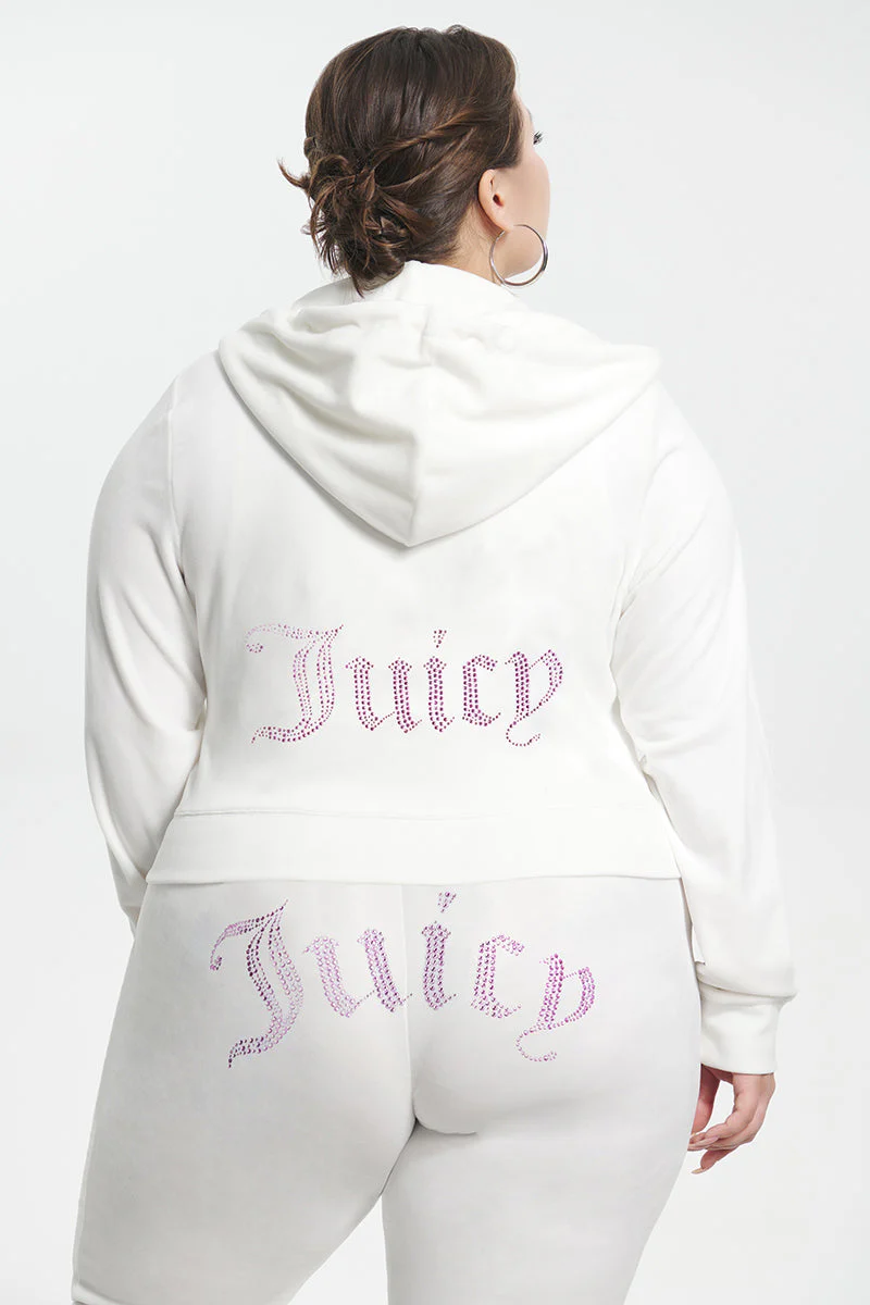Plus-Size Technicolor Customizable Big Bling Velour Hoodie - Image 5