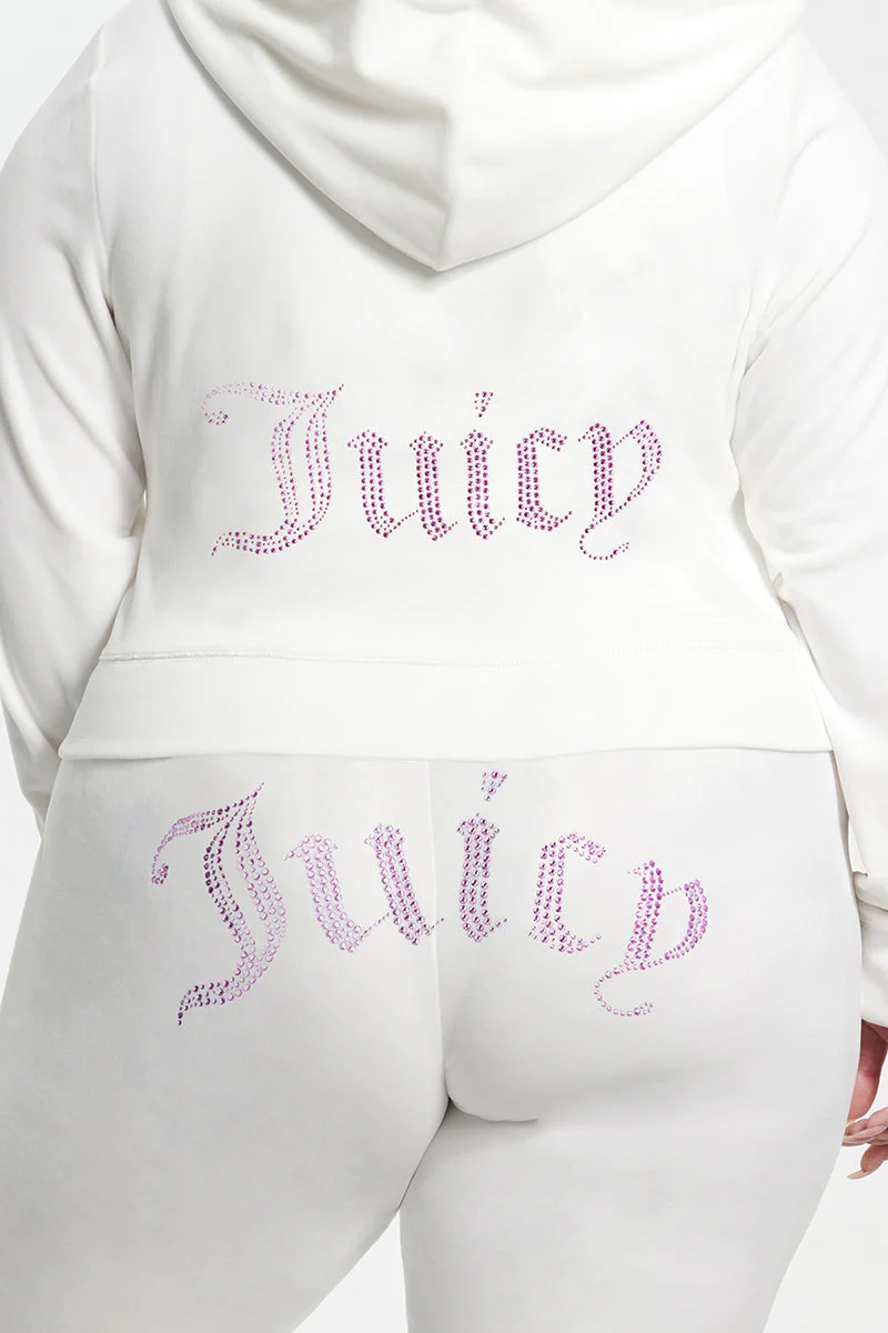 Plus-Size Technicolor Customizable Big Bling Velour Hoodie - Image 6