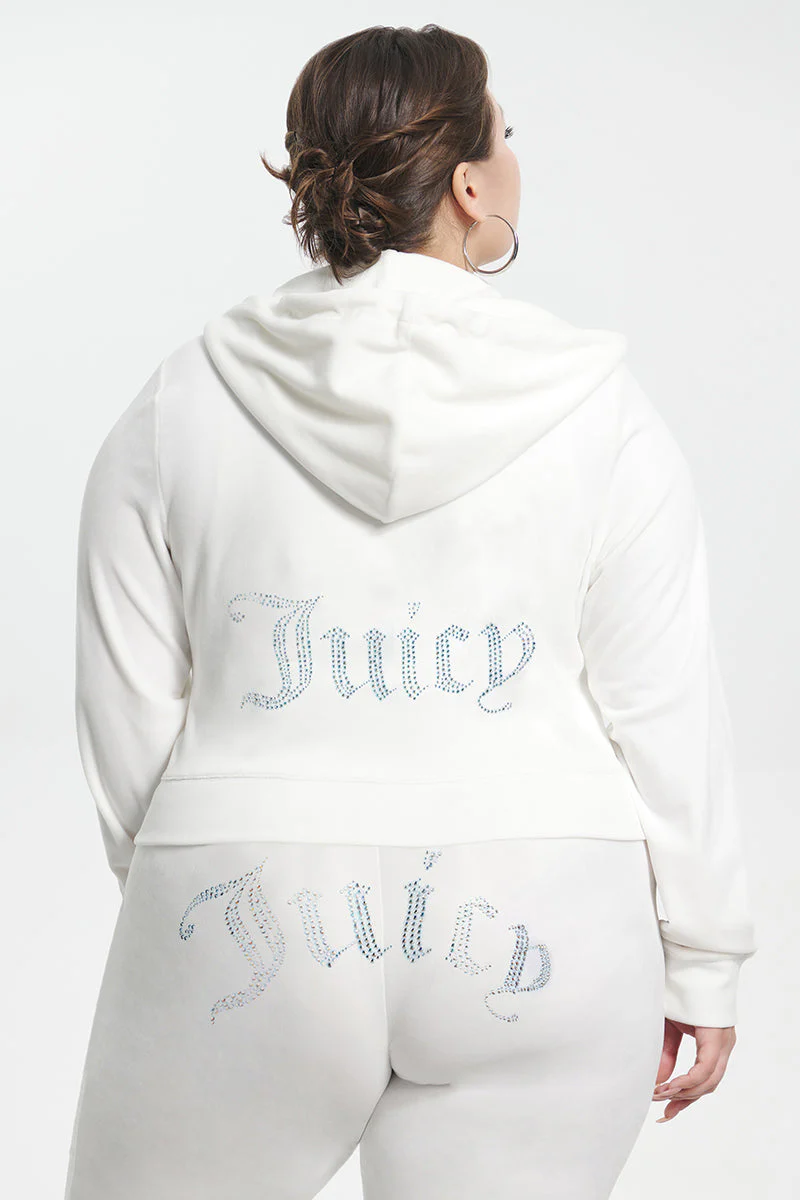 Plus-Size Technicolor Customizable Big Bling Velour Hoodie - Image 7