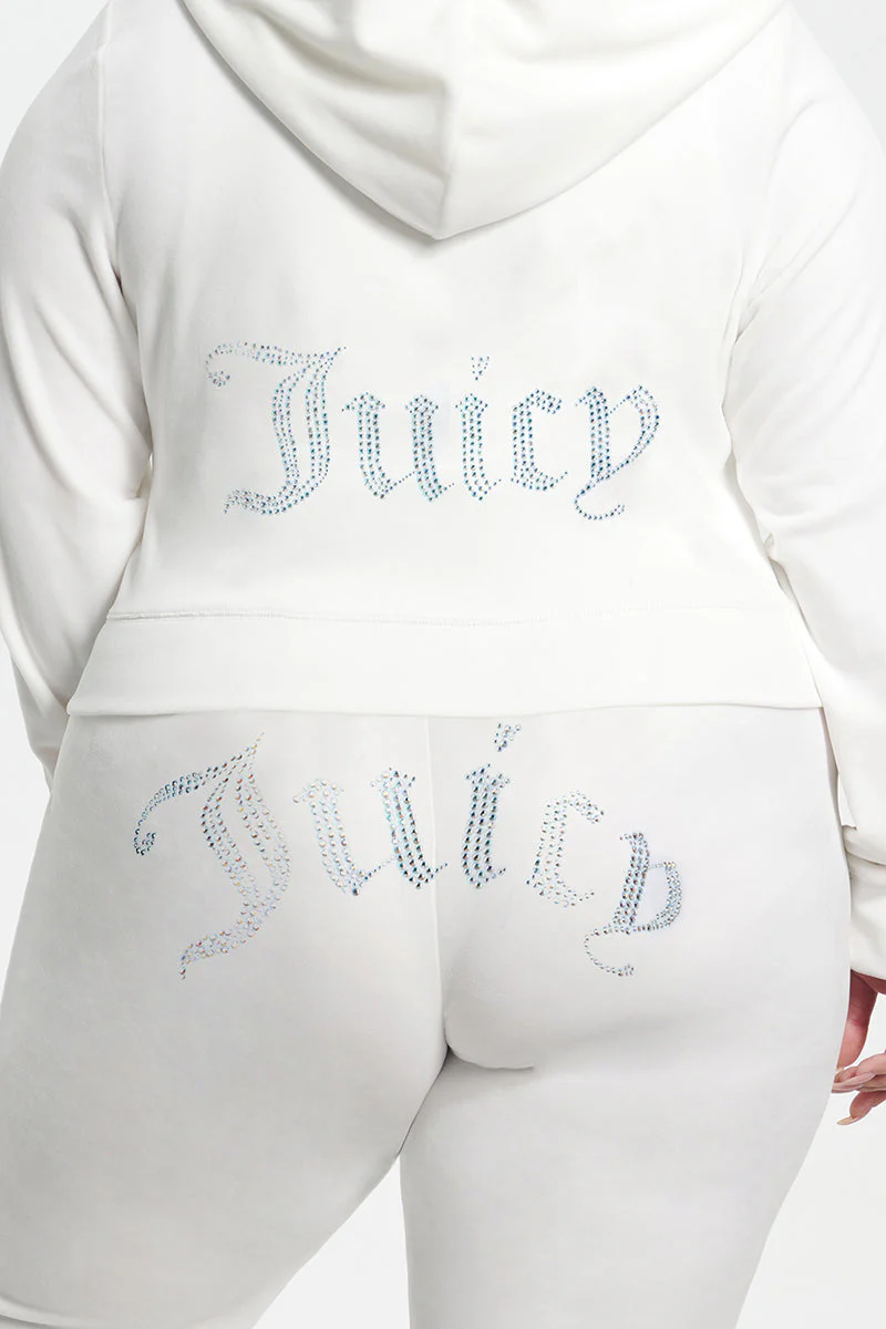 Plus-Size Technicolor Customizable Big Bling Velour Hoodie - Image 8