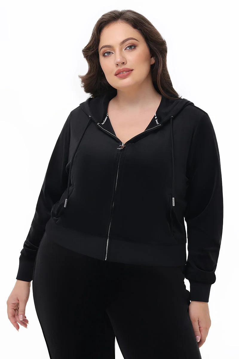 Plus-Size Technicolor Customizable Big Bling Velour Hoodie - Image 10