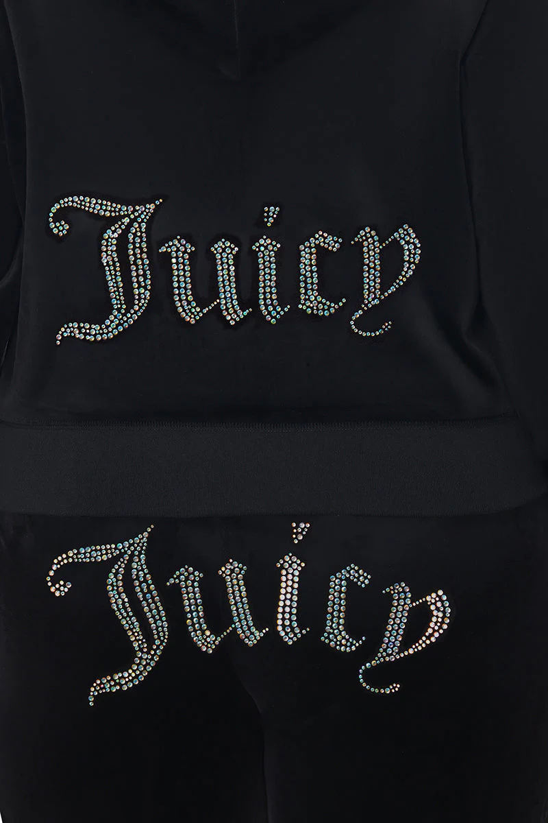 Plus-Size Technicolor Customizable Big Bling Velour Hoodie - Image 8