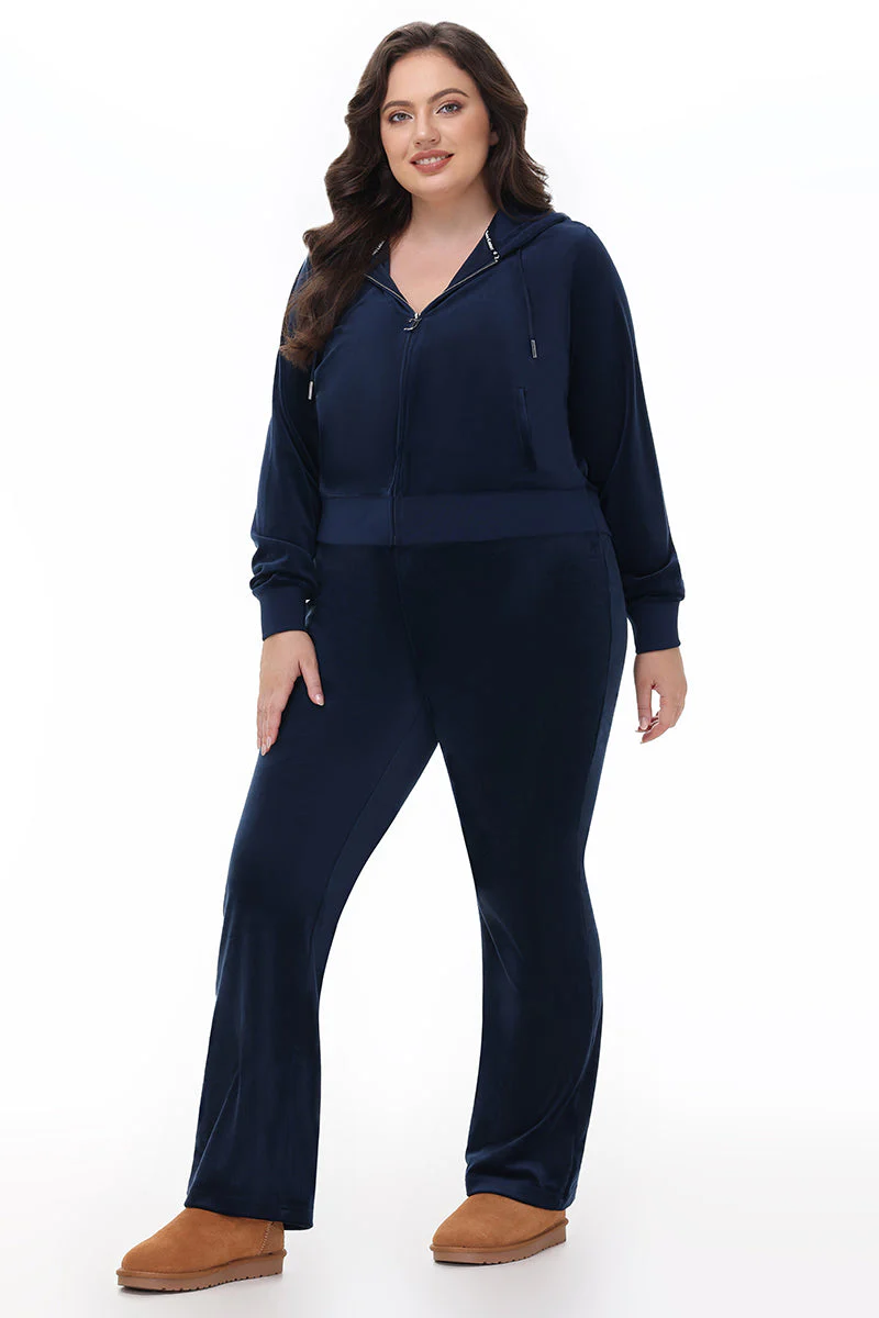 Plus-Size Technicolor Customizable Big Bling Velour Hoodie - Image 10