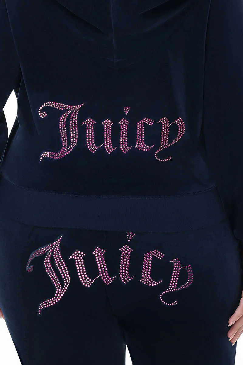 Plus-Size Technicolor Customizable Big Bling Velour Hoodie - Image 6