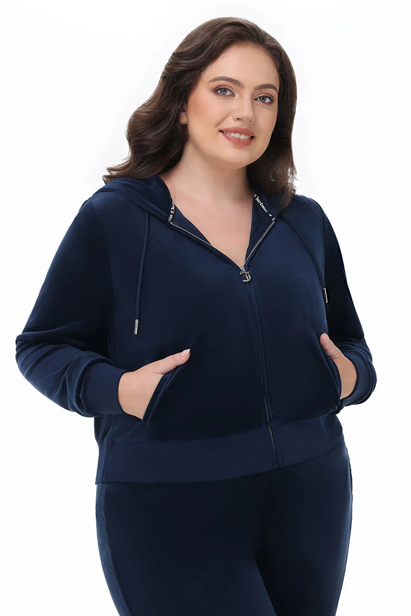 Plus-Size Technicolor Customizable Big Bling Velour Hoodie - Image 9